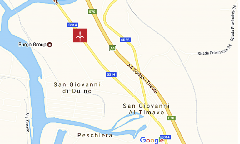 S. Giovanni di Duino - Štivan: statale 14 (bivio cartiera).