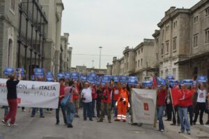 Manifestazione di Trieste Libera contro la sdemanializzazione del Porto Franco Nord (settembre 2012).