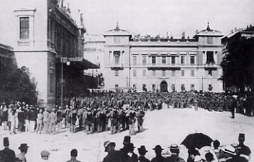 Estate 1914: la partenza del I.R. 97 dalla Stazione di Trieste (Litorale Austriaco).