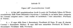 Ordine 259 dell'AMG FTT: è costituita la nuova Provincia di Trieste come "ente autarchico" del Territorio Libero di Trieste.
