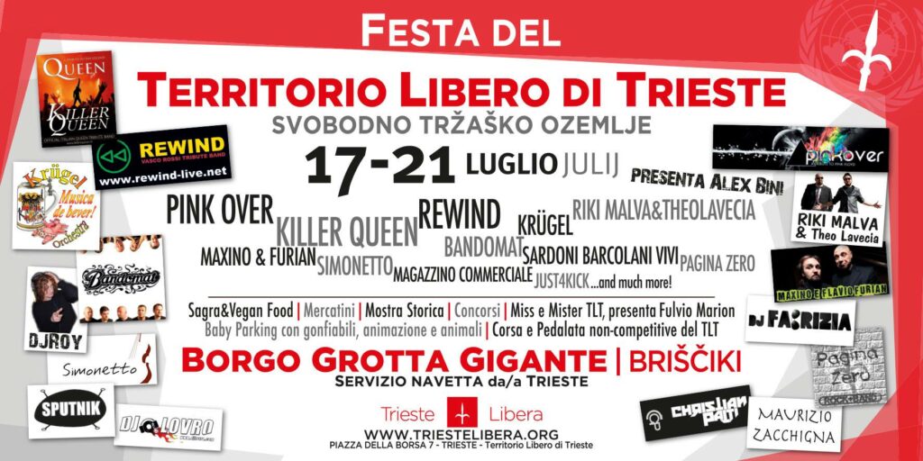 Locandina della "Festa del Territorio Libero di Trieste" organizzata nel luglio 2013 dal Movimento Trieste Libera.