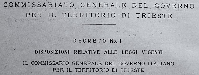 Amministrazione, non sovranità: le leggi del Territorio Libero di Trieste