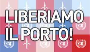 Logo delle manifestazioni "Liberiamo il porto!" promosse da Trieste Libera.