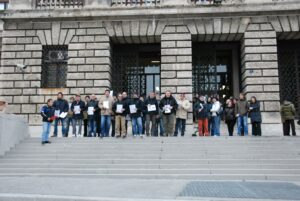 9 febbraio 2013: Trieste Libera presidia il Tribunale di Trieste.